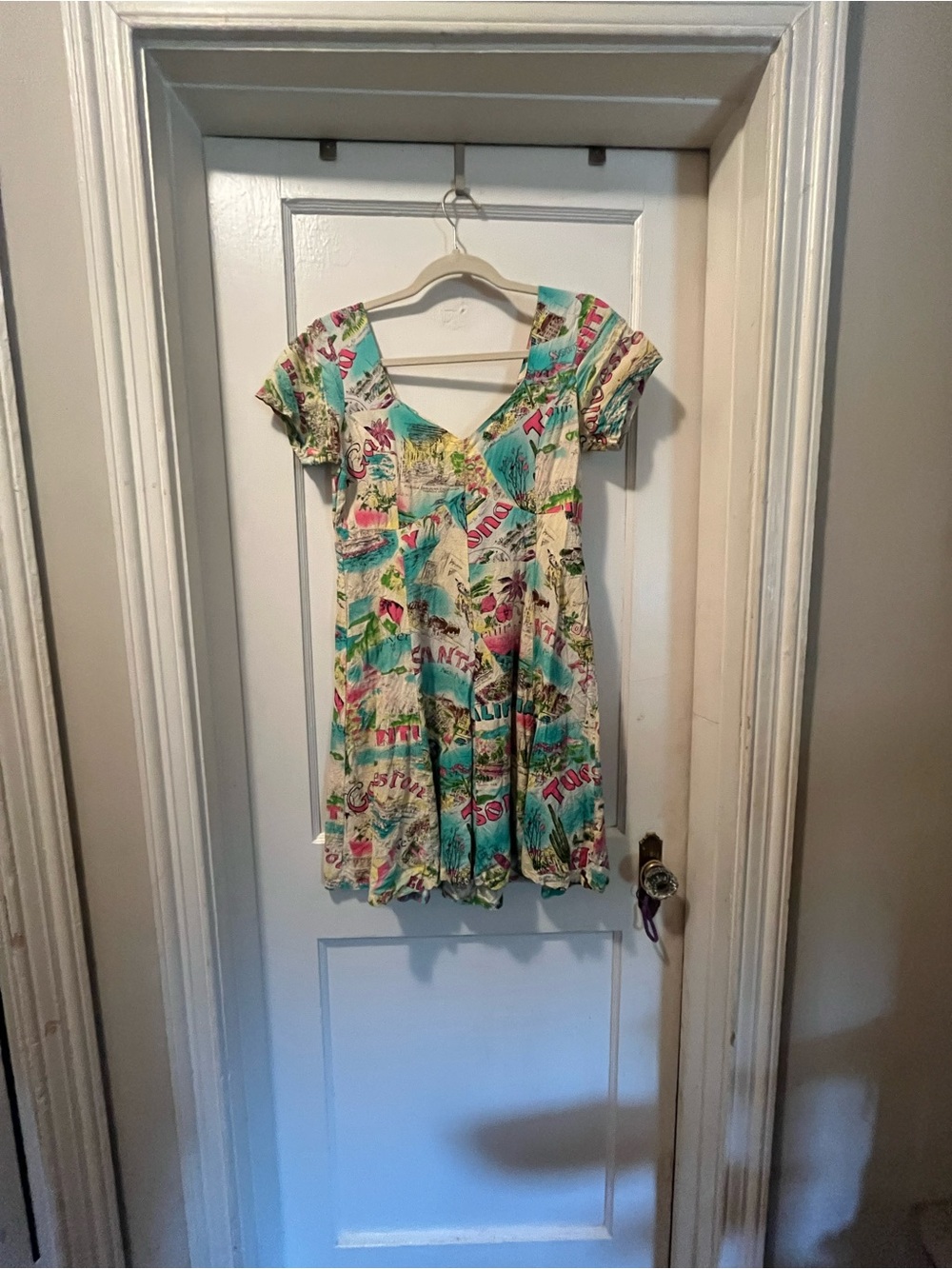 Jams World 1990 Vintage Santa Monica Pier/Post Card Dress